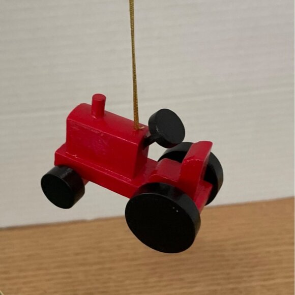 Vintage Corning Revere Wooden Tractor Train Christmas Ornaments 3" Set Of 4 - Picture 5 of 8